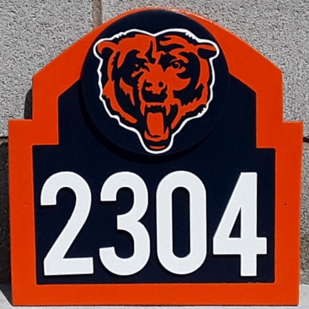 Chicago Bears Address Sign for your home (with your address) SCORE A TOUCHDOWN!
